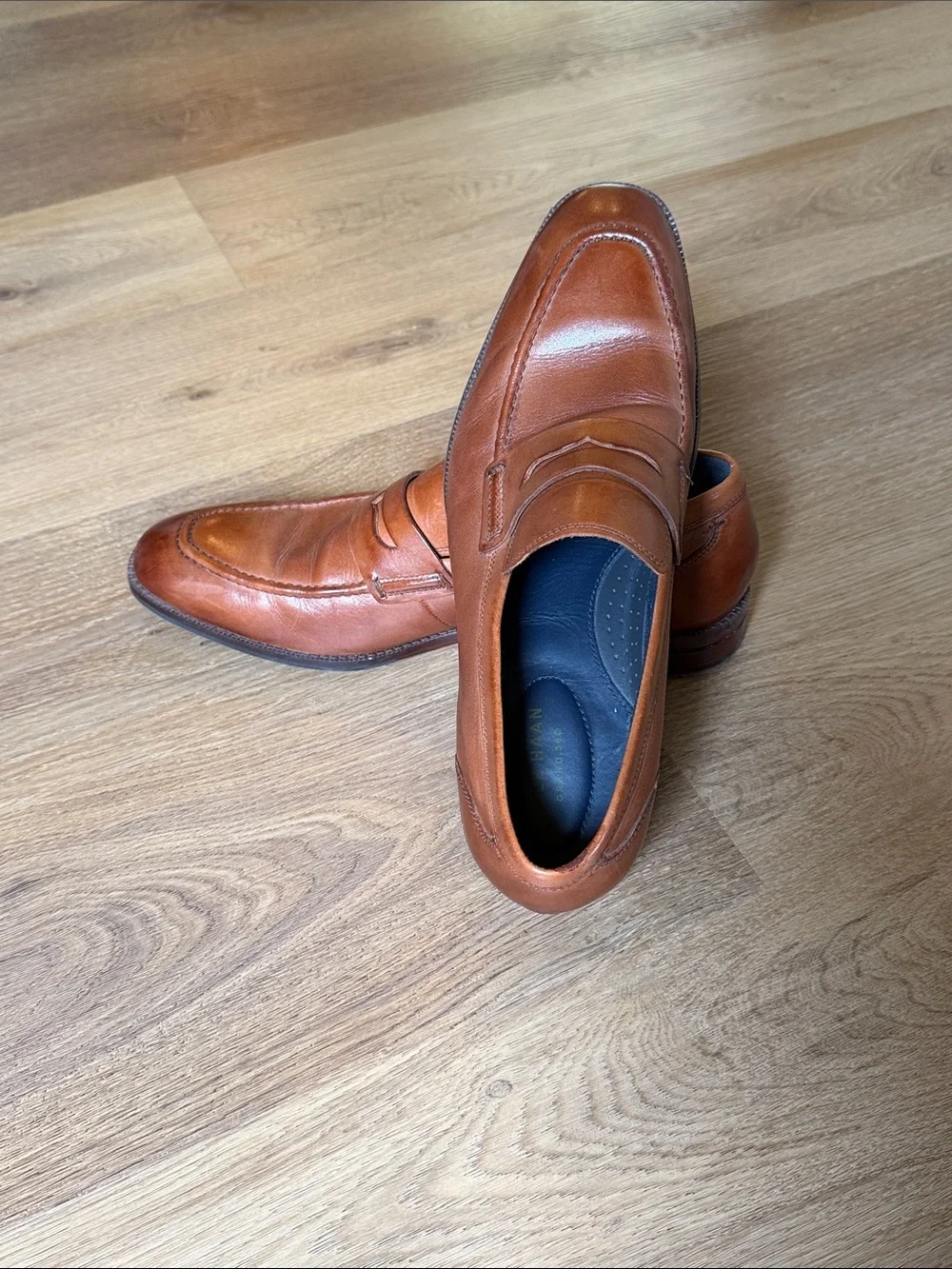 Cole Haan Men's Brown Leather Penny Loafers